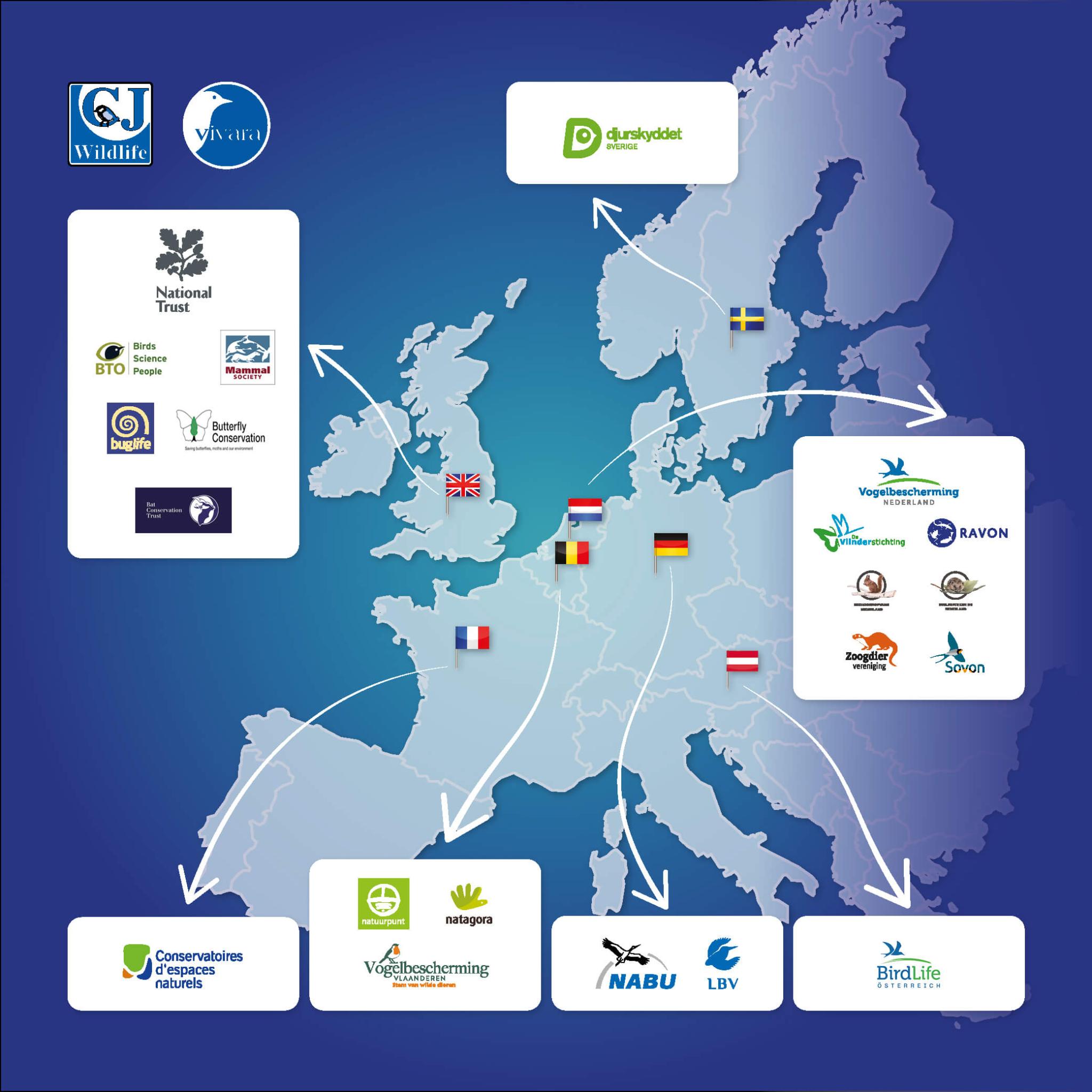 Unsere grünen Partner verteilt über ganz Europa